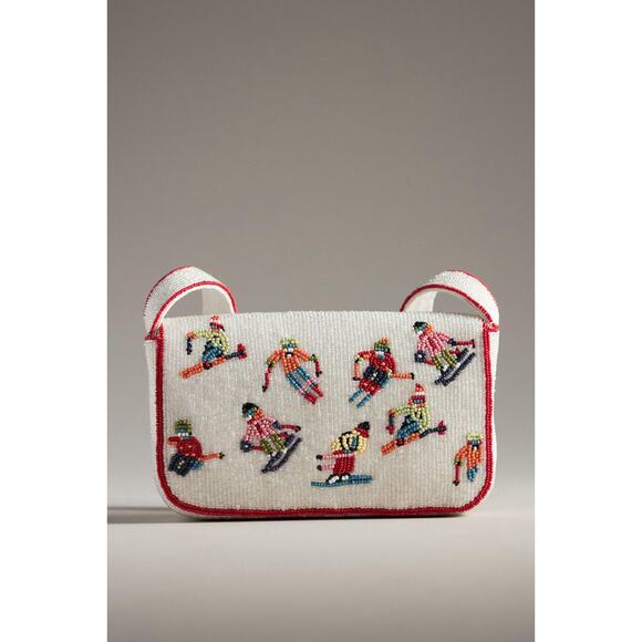 Anthropologie Fiona Beaded Bag Skiers Edition - Picture 3 of 12